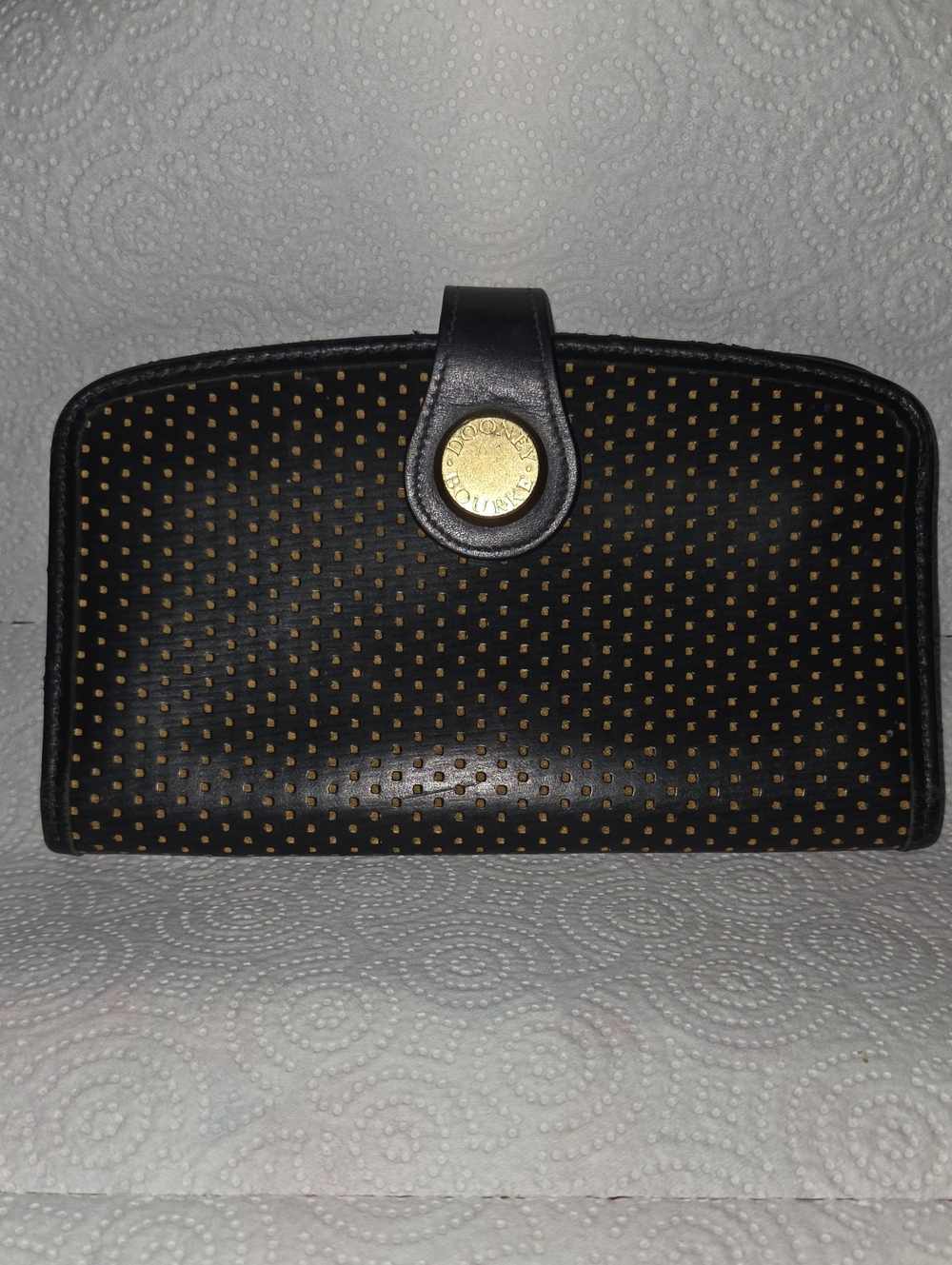 Dooney & Bourke Vintage Cabrolet Black Leather Bifold Wallet